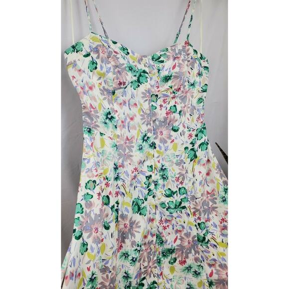 Lauren Conrad Womens Dress Size 10 L Easter Spring Floral A-line Hi-Low Midi - Picture 3 of 12